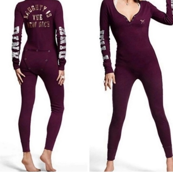 PINK Victoria Secret Holiday Christmas Onsie Naughty is the New Nice, Medium - Picture 5 of 5